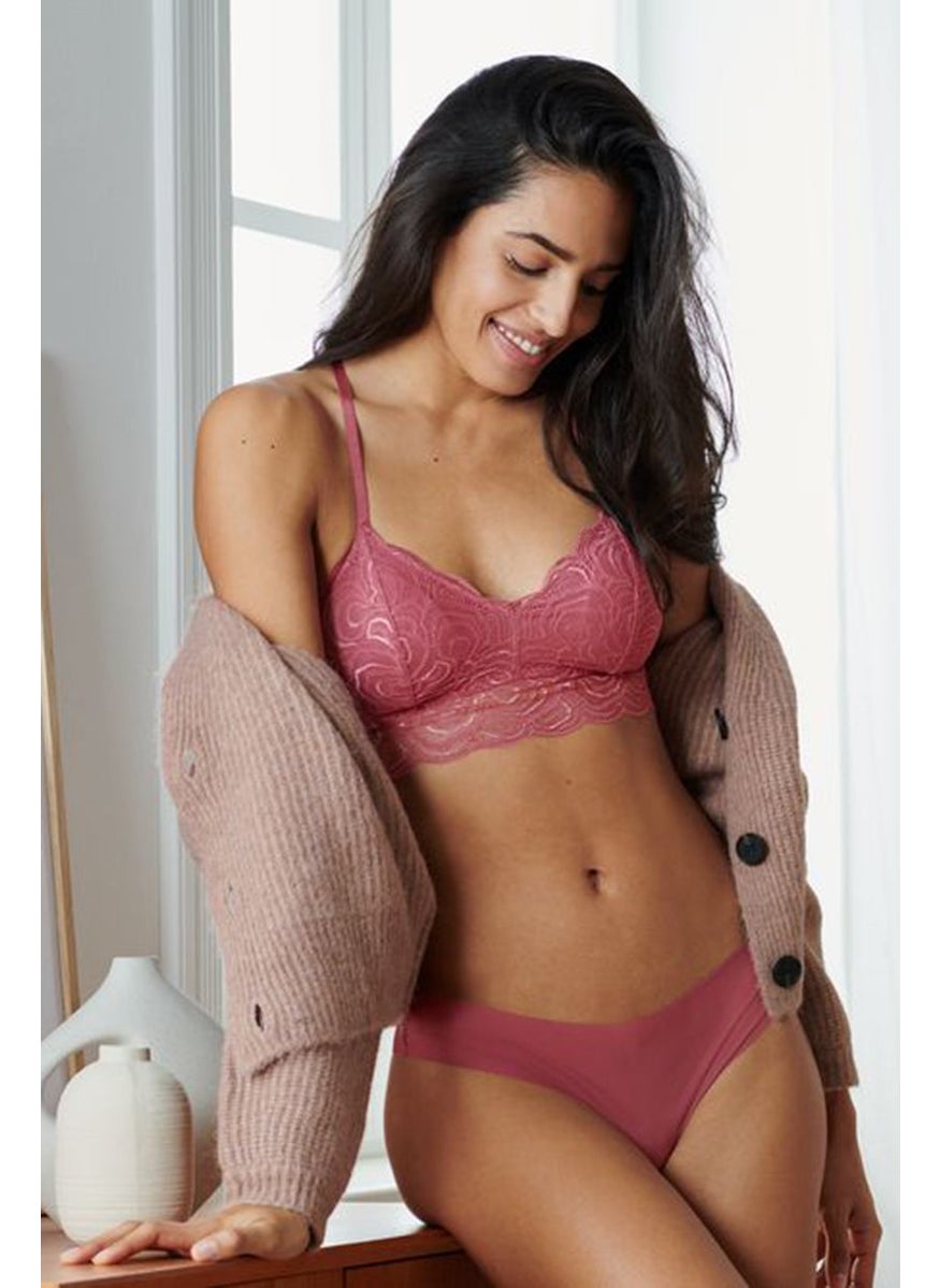Tchibo Women Lightly Padded Lace Bra, Pink  - Image 1