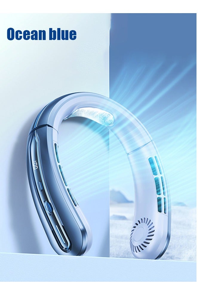 Neck-hanging fan, charges via USB, and is suitable for lazy outdoor use. It is quiet, durable, and a bladeless fan  - Image 5