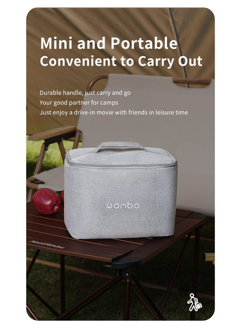 wanbo حقيبة تخزين البروجيكتور - حقيبة سفر محمولة لجهاز وانبو T2 ماكس / T2R ماكس، منظم واقي مضاد للصدمات مع مقبض وأقسام داخلية - Image 4