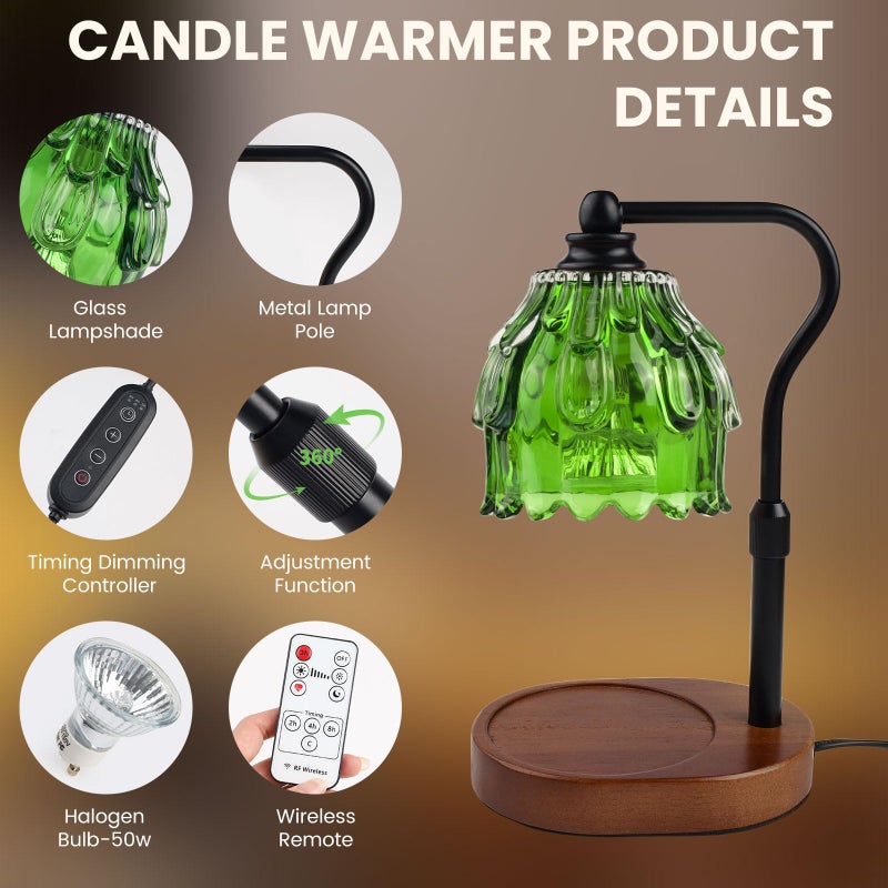 Fitrobust Candle Warmer Lamp with Timer and Wireless Remote Control, Dimmable Candle Warmer for Jar Candles, Height Adjustable Wax Melts Warmer, House Warming Gifts New Home Decor, Gifts for Women Mom - Image 2