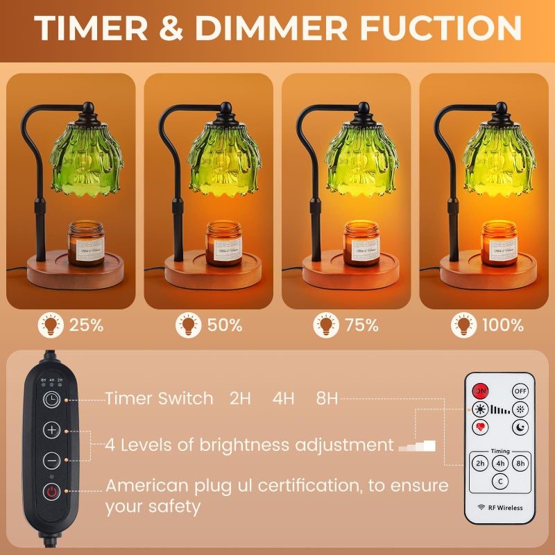Fitrobust Candle Warmer Lamp with Timer and Wireless Remote Control, Dimmable Candle Warmer for Jar Candles, Height Adjustable Wax Melts Warmer, House Warming Gifts New Home Decor, Gifts for Women Mom - Image 4