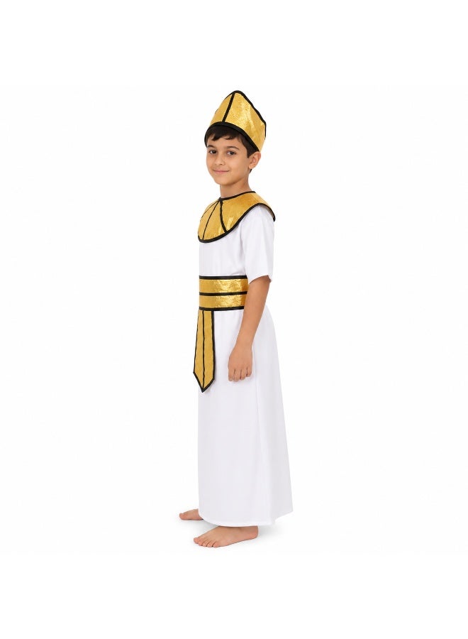 Joy Land Pharaoh Costume for Kids, Egyptian King Role Play Outfit with Belt, Collar, and Headpiece - 4-Piece Set. - Image 4
