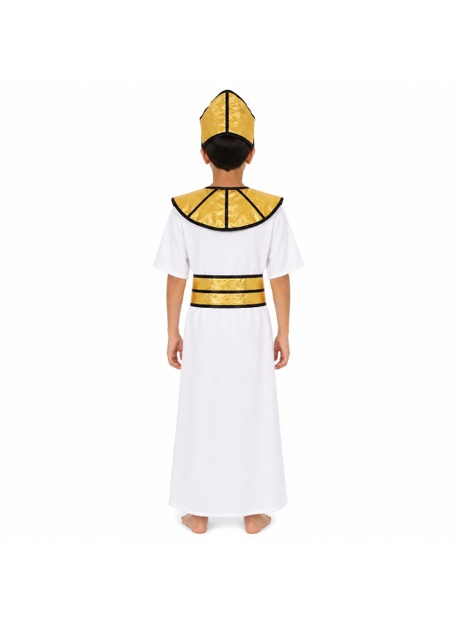 Joy Land Pharaoh Costume for Kids, Egyptian King Role Play Outfit with Belt, Collar, and Headpiece - 4-Piece Set. - Image 5