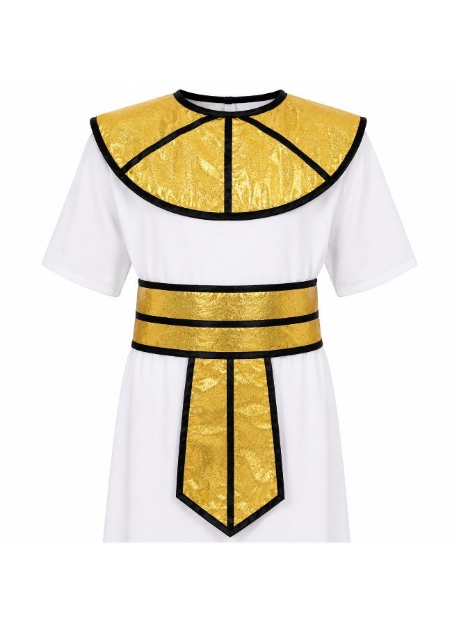 Joy Land Pharaoh Costume for Kids, Egyptian King Role Play Outfit with Belt, Collar, and Headpiece - 4-Piece Set. - Image 3