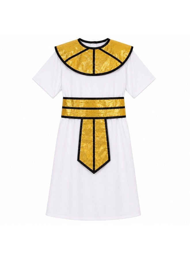 Joy Land Pharaoh Costume for Kids, Egyptian King Role Play Outfit with Belt, Collar, and Headpiece - 4-Piece Set. - Image 2