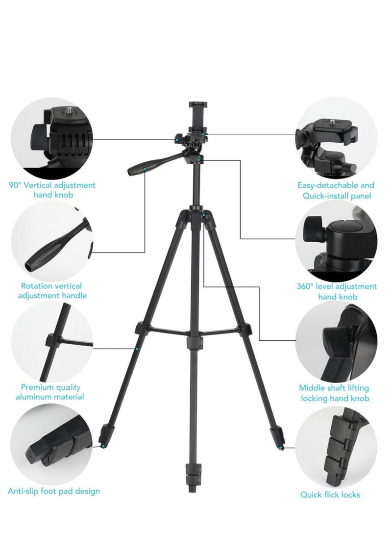Flexible Tripod, 136cm Extendable Phone Tripod Stand with Carry Bag,Cell Phone Tripod with Wireless Remote,Universal Tripod for Video Selfie,iPhone Tripod Stand Travel Camera Tripod - Image 5