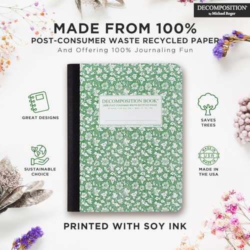 Decomposition Parsley College Ruled Composition Notebook - 9.75 x 7.5 Journal with 160 Lined Pages - Cute Notebooks for School Supplies, Home & Office - 100% Recycled Paper - Made in USA - Image 3