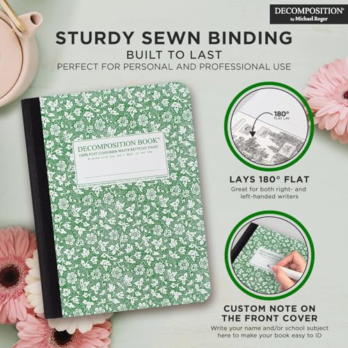 Decomposition Parsley College Ruled Composition Notebook - 9.75 x 7.5 Journal with 160 Lined Pages - Cute Notebooks for School Supplies, Home & Office - 100% Recycled Paper - Made in USA - Image 5