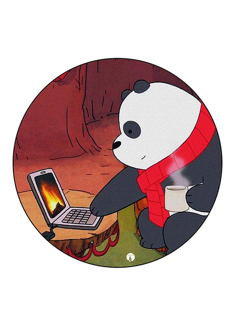 RKN We Bare Bears Printed Mouse Pad Round  Multicolour