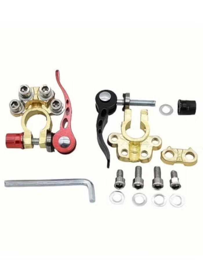 1pair Automotive brass power knob switch battery stake terminal clamp adapter leakproof  - Image 5