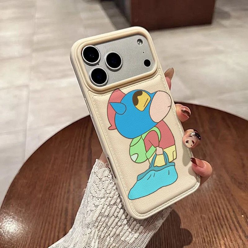 Apple iPhone 17 Pro phone case, featuring a cool white cartoon design for kids, providing drop protection