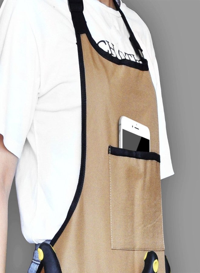 BOJECHER Garden Apron for Men Women with 14 Pockets, Gardening Tool Work Aprons - Image 3