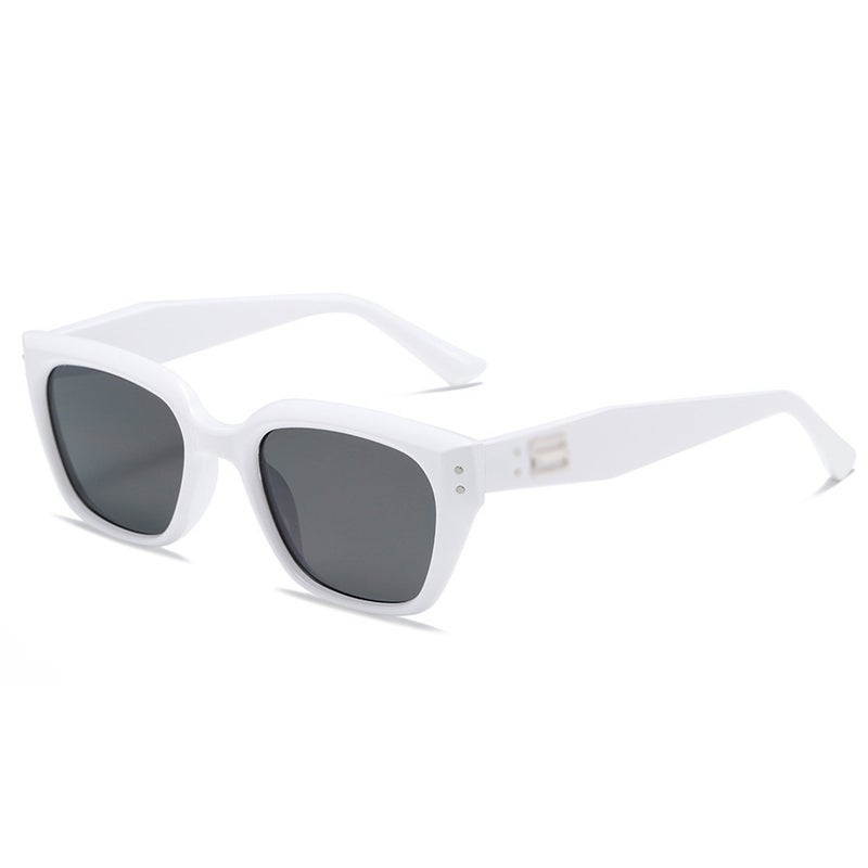 Generic Yu Shuxin with GM cats eye sunglasses mens and womens square sunglasses High Sense driving UV-proof European and American retro White