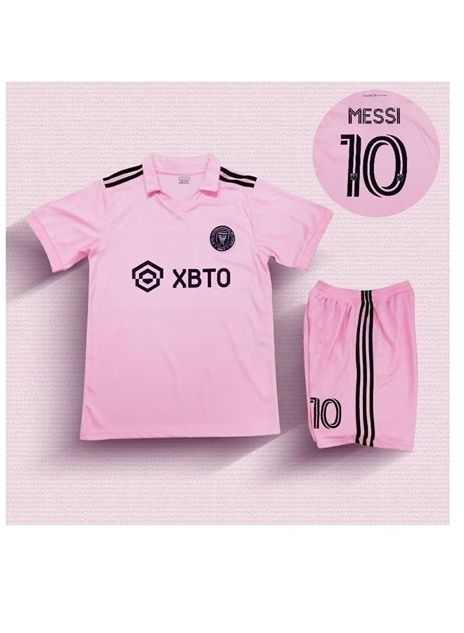 جرينريك قميص كرة القدم رقم 10، قميص ميسي الوردي، مجموعة من نفس المجموعة، طقم فريق تدريب كرة القدم للمدارس الابتدائية للأطفال والأولاد - Image 1