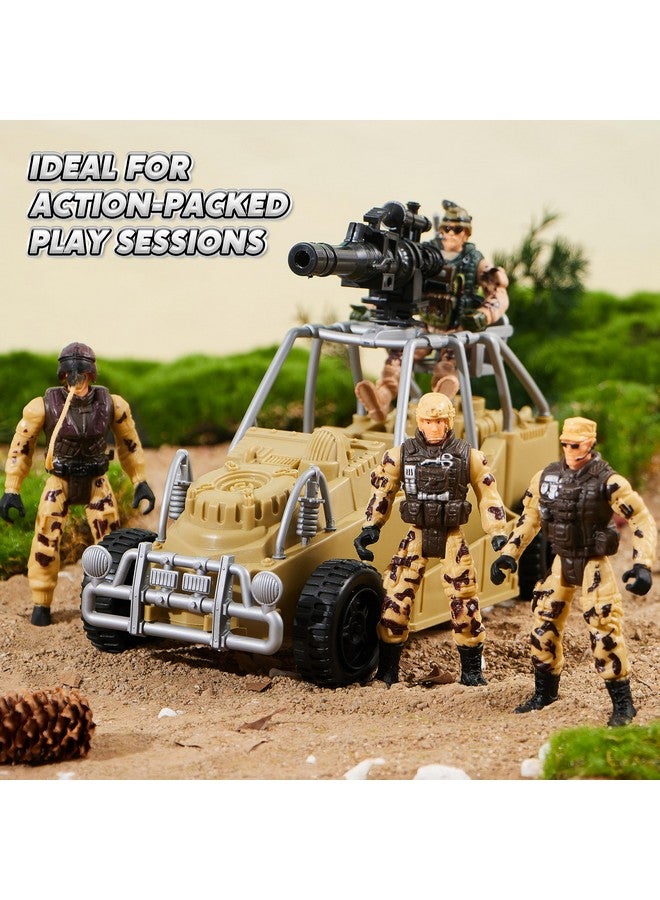 جوين مجموعة ألعاب القاعدة العسكرية من JOYIN تتضمن مركبات الجيش وشخصيات رجال الجيش وملحقات معدات الأسلحة وألعاب القتال العسكرية - Image 5