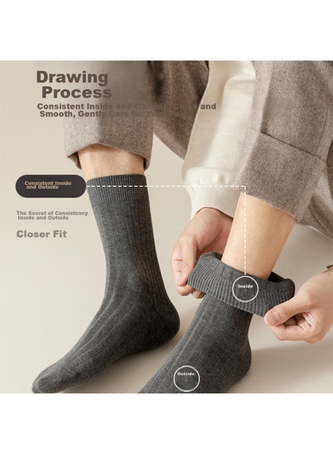 LANG SHA Langsha Men's Thick Autumn And Winter Drawstring Combed Cotton Mid-tube Socks Men's Antibacterial And Odor-resistant Casual Versatile Business Long Socks - Image 1
