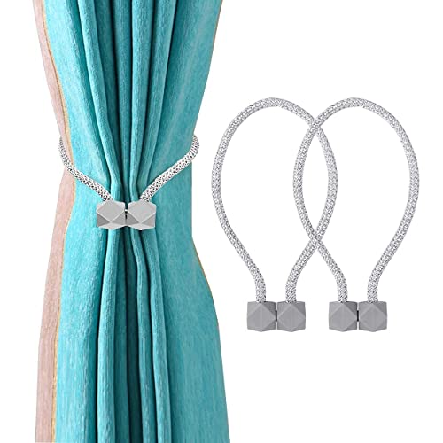 ULTRINA Magnetic Curtain Tiebacks 2 PCS Curtain Clips Rope Holdbacks Curtain Weaving Holder Buckles for Home Office Decoration. - Image 1