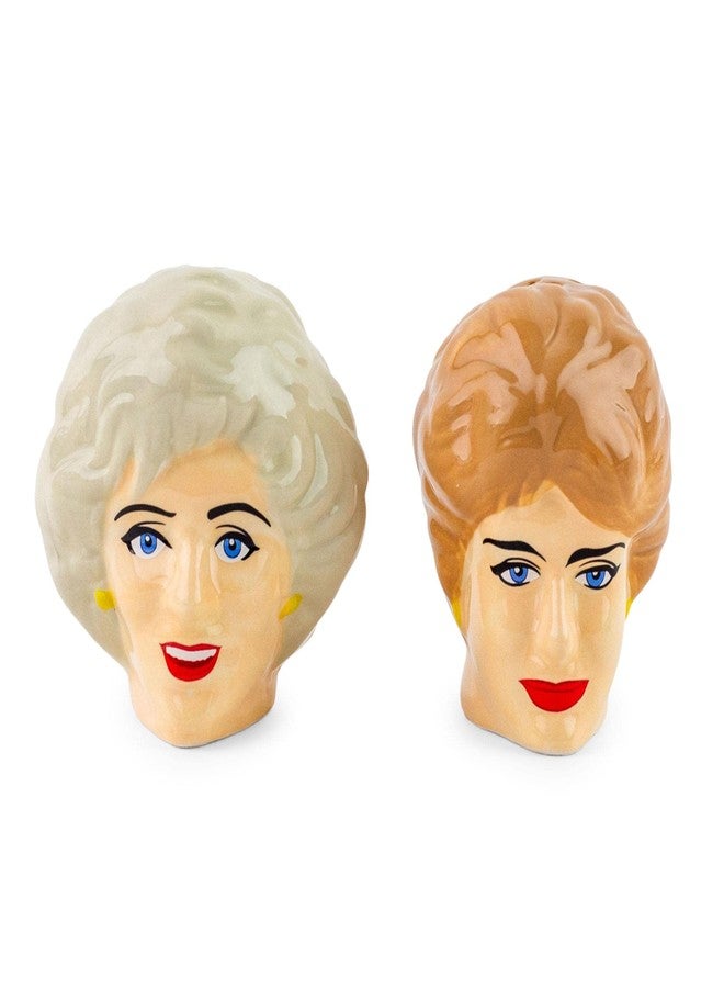 Silver Buffalo The Golden Girls Rose and Blanche Ceramic Salt and Pepper Shakers, Set of 2 | Spice Dispenser Storage Canisters - Image 1