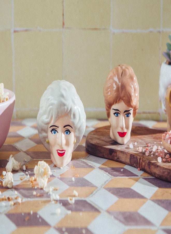 Silver Buffalo The Golden Girls Rose and Blanche Ceramic Salt and Pepper Shakers, Set of 2 | Spice Dispenser Storage Canisters - Image 3