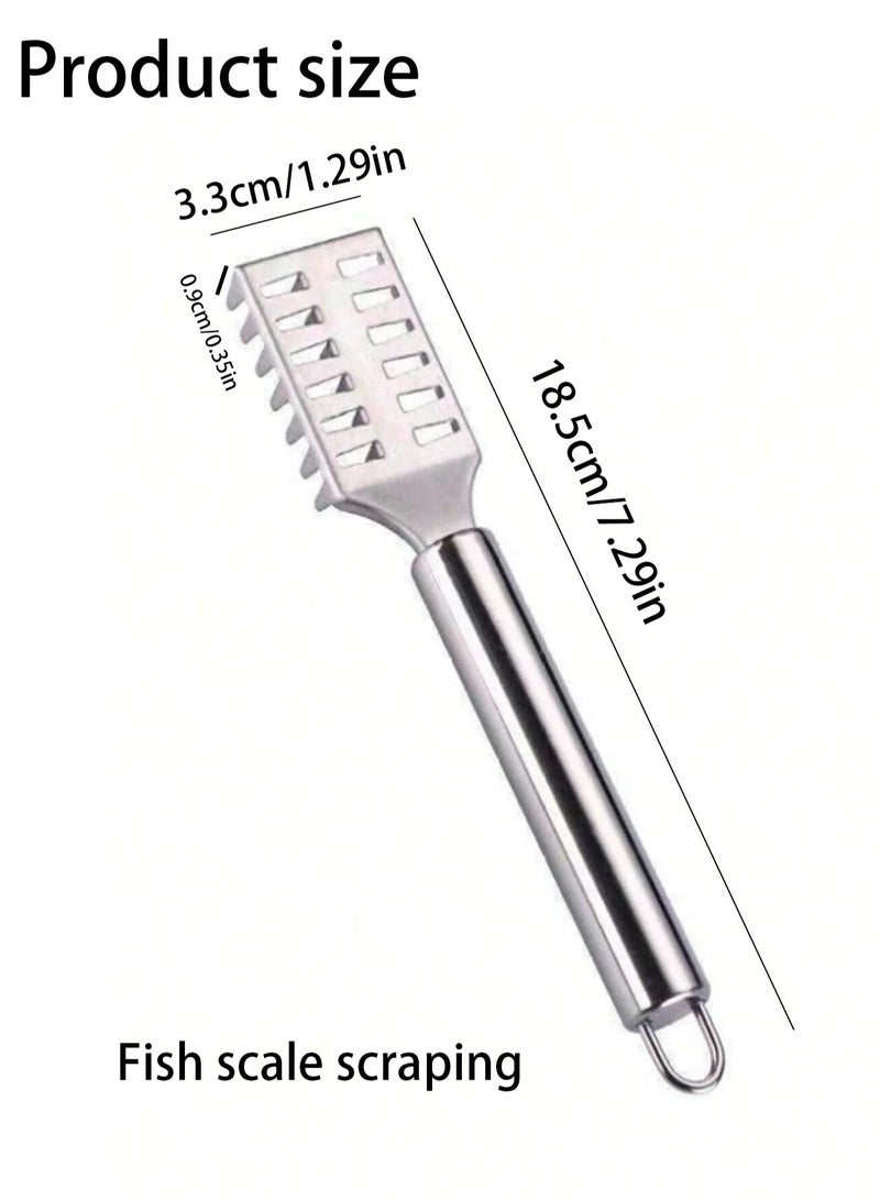 1pc Stainless Steel Fish Scale Remover - Efficient, Multipurpose Kitchen Tool To Quickly And Easily Clean Fish, Great For Removing Scales And Debris, Fish Scaler, Easy To Clean, Durable And Safe, Kitchen Gadget, Kitchen Accessory, Cookware  - Image 2