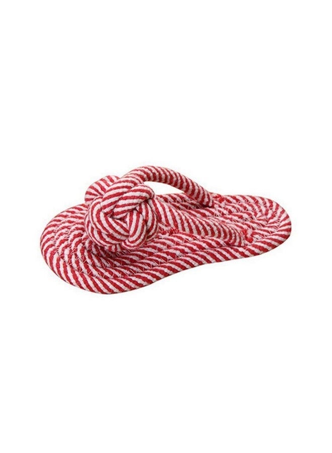 إيميلي بيتس لعبة الكلاب التفاعلية حبل المضغ النعال ألعاب القطن الطبيعي قابلة للغسل متينة شد الحبل للكلاب الصغيرة والمتوسطة والجراء للتدريب واللعب وتنظيف الأسنان (اللون الأحمر) - Image 1