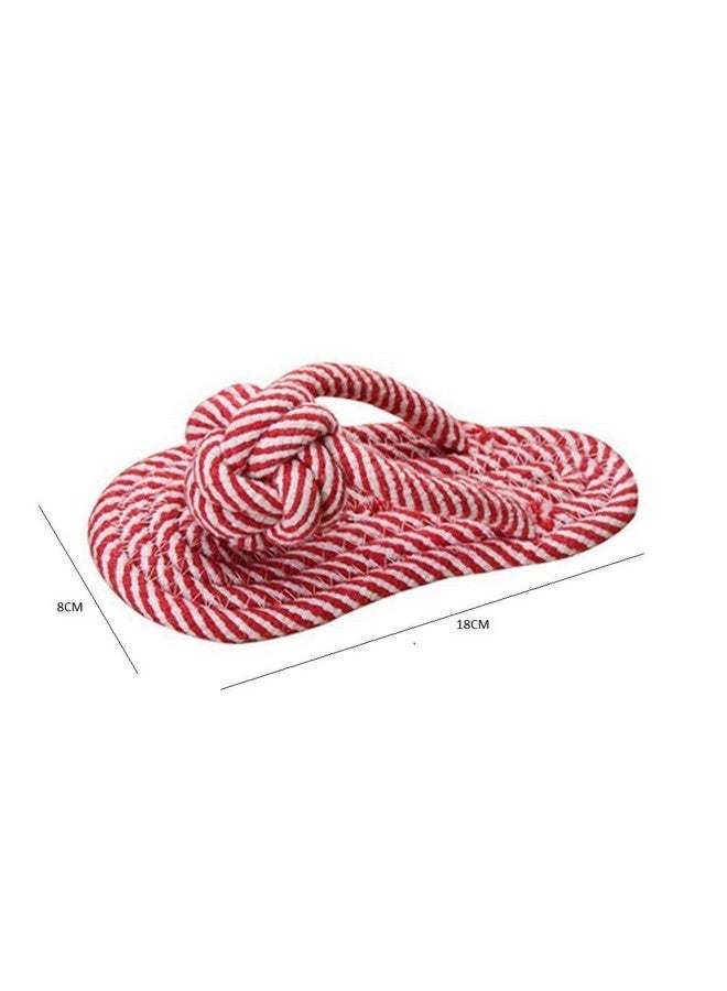 إيميلي بيتس لعبة الكلاب التفاعلية حبل المضغ النعال ألعاب القطن الطبيعي قابلة للغسل متينة شد الحبل للكلاب الصغيرة والمتوسطة والجراء للتدريب واللعب وتنظيف الأسنان (اللون الأحمر) - Image 2