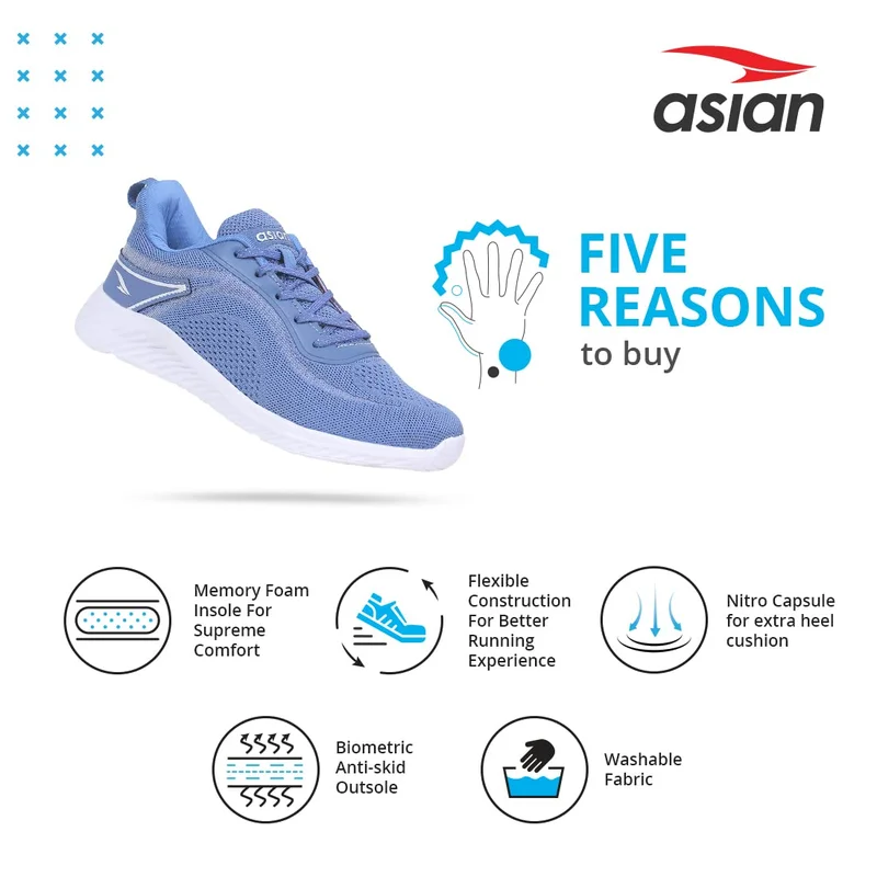 أسيان Blue Sneakers for Men