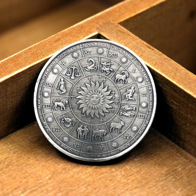 woobles Commemorative Constellation Coins Gemini Challenge Coin Souvenir Arts Collection Gift Metal Vintage for Men Women Kids Birthday Present Gemini - Image 2