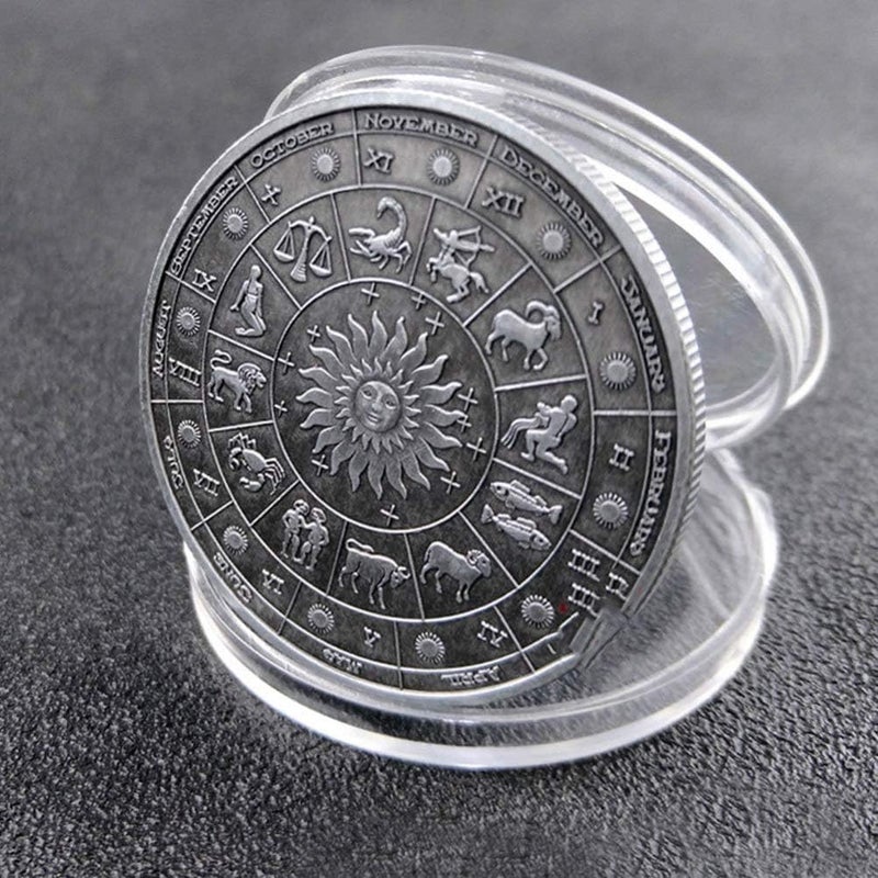 woobles Commemorative Constellation Coins Gemini Challenge Coin Souvenir Arts Collection Gift Metal Vintage for Men Women Kids Birthday Present Gemini - Image 3