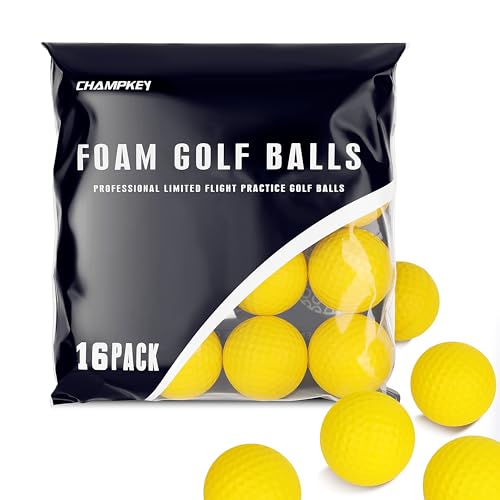 CHAMPKEY Practice Foam Golf Balls 16 or 32 Pack | Limited Flight Golf Balls | True Spin and Feel Training Golf Practice Balls（16 Pack） - Image 1