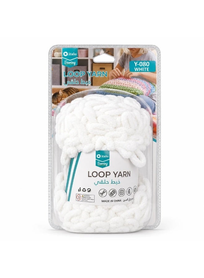 Italo White Loop Yarn- White