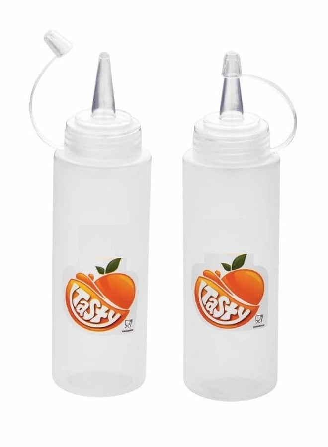 FASHRAMP 2 Pack Plastic Squeeze Bottles,Condiment Squeeze Squirt Bottles with Twist On Cap Lids for Ketchup,Sauce,BBQ,Condiments,Oil (200 ML) - Image 1