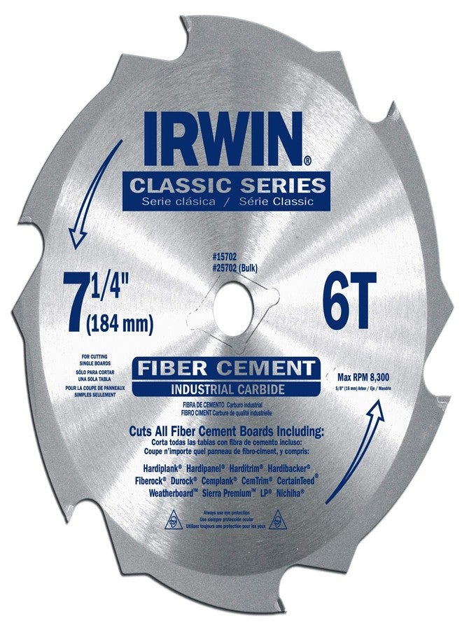 Irwin 15702ZR 7-1/4" 6-Tooth Fiber Cut Cement Board Saw Blade - Image 2