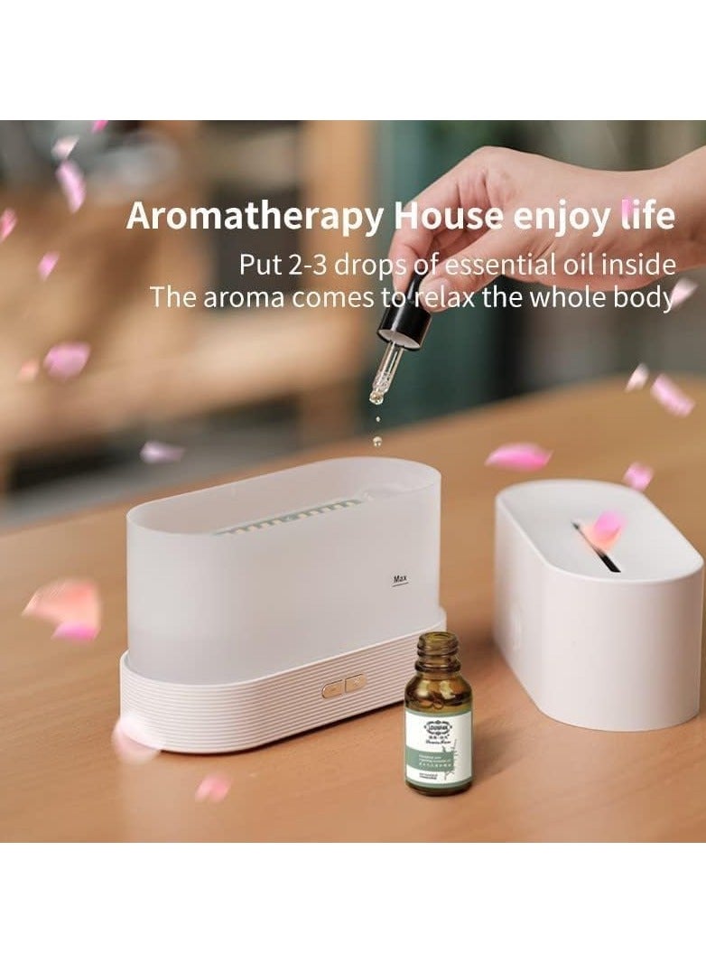 Flame Humidifier Night Light Quiet Desk Top USB Humidifier Aromatherapy Essential Oil Aroma Diffuser for Home Spa Office Bedroom Baby Room (Flame Aroma Diffuser, WHITE) - Image 4