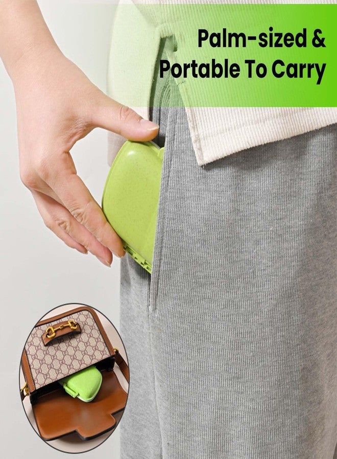Homeaura Medicine Organizer Pill Box for Travel with 8 Compartments | Airtight Tablet Box for Medicine Storage | Wheat Straw Material BPA Free Moisture Proof | Portable Daily Pill Case | Green 1 Pc - Image 5