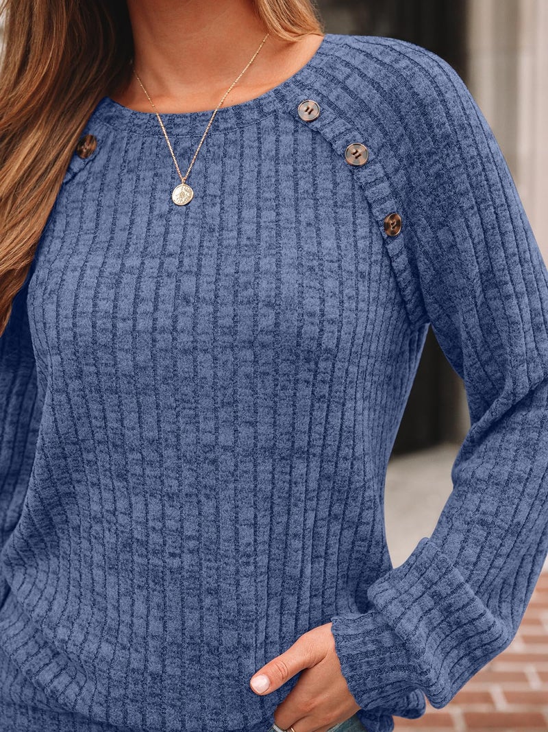AUTOMET Womens Long Sleeve T Shirts Casual Tunic Work Tops Spring Plus Size Sweaters Date Night Outfit 2026 Dressy Blouse Blue XL - Image 5