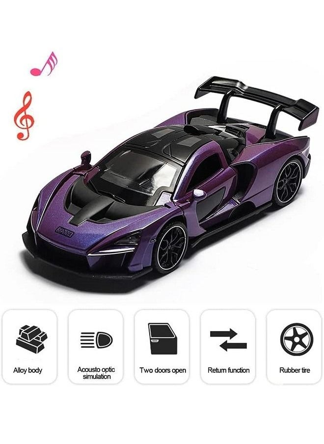 McDou McLaren Senna Sports Car Model Door Opening Sound and Light Children's Toy Car 1:32 Alloy  - Image 5