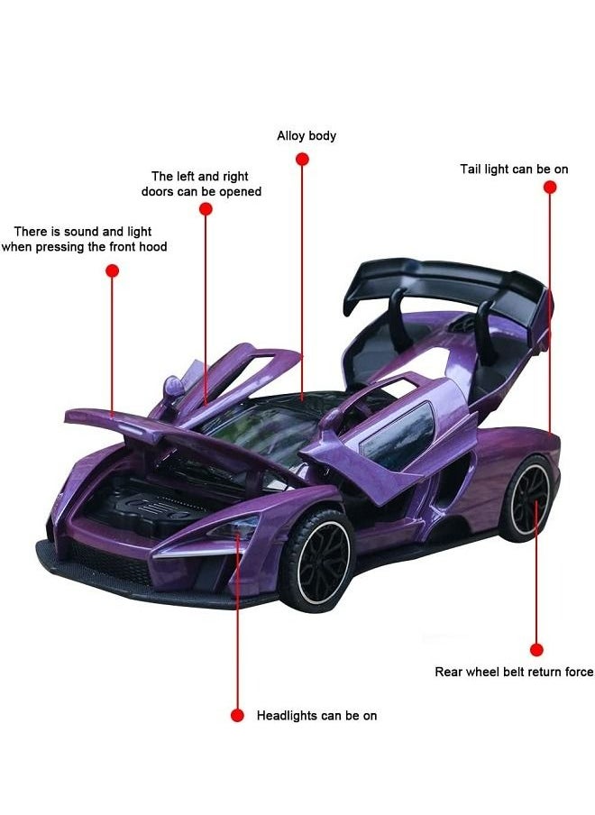 McDou McLaren Senna Sports Car Model Door Opening Sound and Light Children's Toy Car 1:32 Alloy  - Image 2