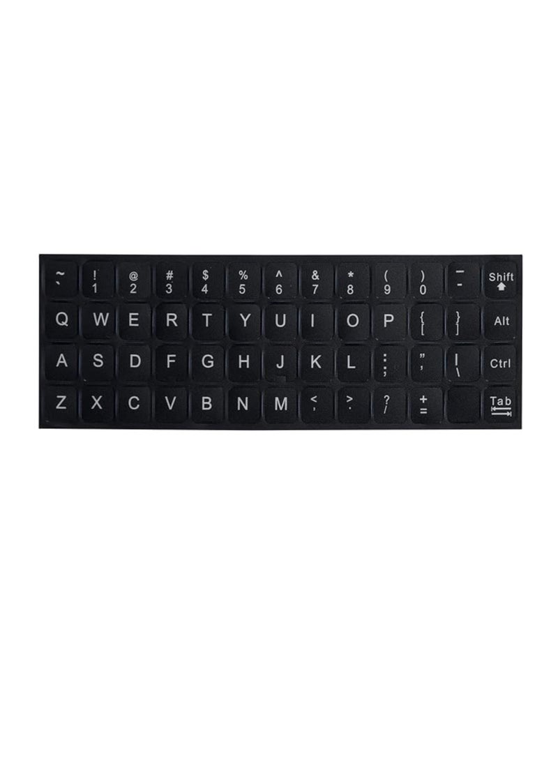 TAKEOFF English Keyboard Stickers Replacement English Keyboard Sticker with White Font on Black Background Universal for Laptop Desktop Computer,Matte English Keyboard Alphabet Sticker - Image 2