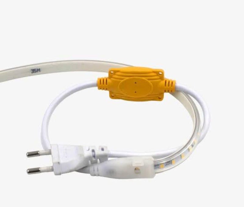 SEER 2-Pin Rope Light Adapter Connector for 3014 SMD LED Pipe, White with Yellow Housing, Pack of 10 - Image 4