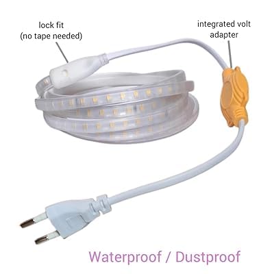 SEER 2-Pin Rope Light Adapter Connector for 3014 SMD LED Pipe, White with Yellow Housing, Pack of 10 - Image 3