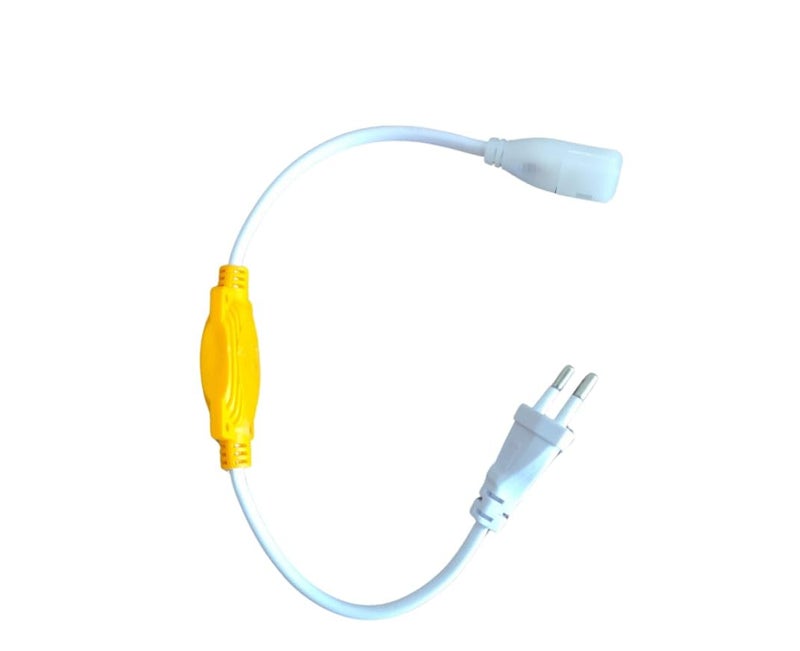 SEER 2-Pin Rope Light Adapter Connector for 3014 SMD LED Pipe, White with Yellow Housing, Pack of 10 - Image 2