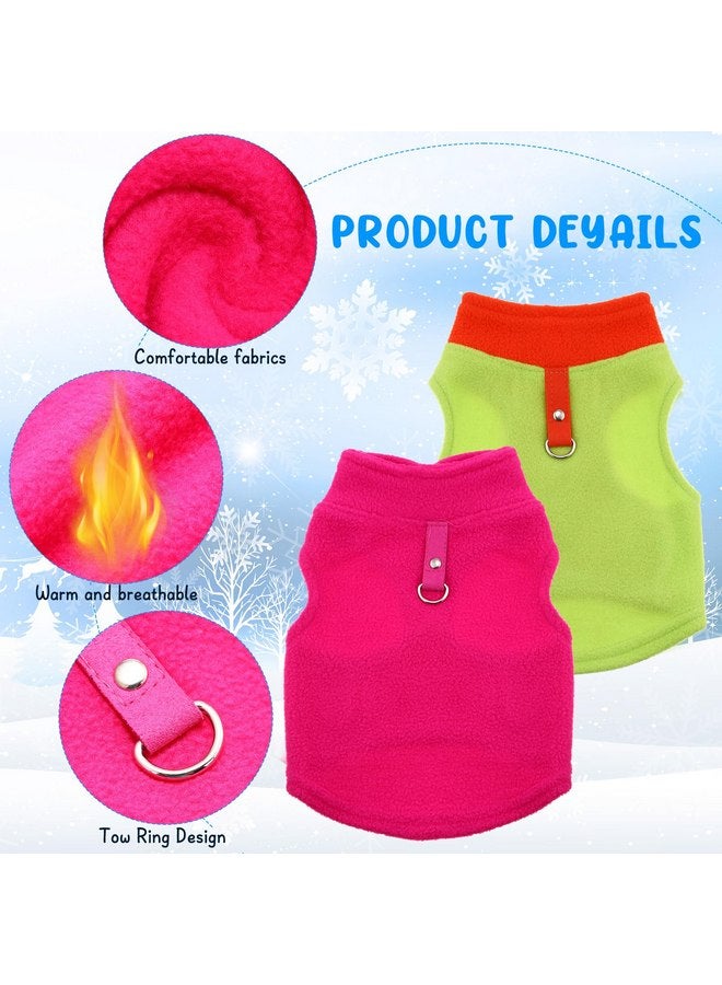 ريجيناري مجموعة من 10 قطع من سترات الكلاب الصغيرة المصنوعة من الصوف مع حلقة مقود وقميص منقوش ناعم ودافئ للشتاء للجراء (لون فاتح) - Image 2