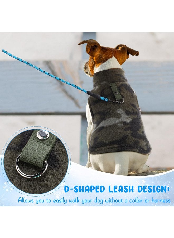 ريجيناري مجموعة من 10 قطع من سترات الكلاب الصغيرة المصنوعة من الصوف مع حلقة مقود وقميص منقوش ناعم ودافئ للشتاء للجراء (لون فاتح) - Image 3