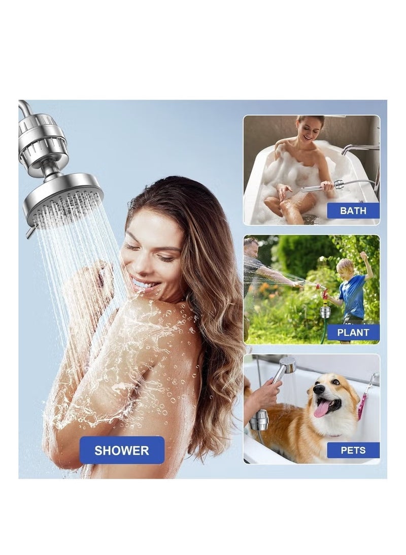 Red Leaf 25 Stages Shower Filter for Hard Water (2 Cartridges Included) Remove Chlorine & Harmful Substances, Ionic Water Softener Filtered Showerhead Cartridge System for Bath Anti-Dry Skin Hair - Image 4