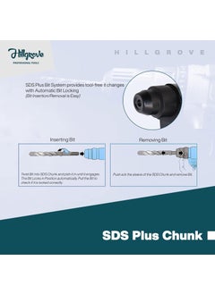 Hillgrove Hillgrove HGCM1001M6 20mm 750W Hammer Impact Drill Machine ForwardReverse Rotation with 3 Bits and Drill Chunk13mmSDS Adapter for Making Holes in MetalWoodConcrete  - Image 5