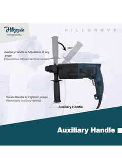 Hillgrove Hillgrove HGCM1001M6 20mm 750W Hammer Impact Drill Machine ForwardReverse Rotation with 3 Bits and Drill Chunk13mmSDS Adapter for Making Holes in MetalWoodConcrete  - Image 4