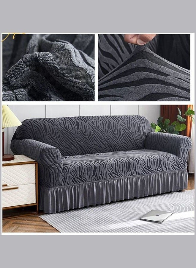 MLADEN 1/2/3 Seater One Piece Removable Sofa Slipcover Couch Cover Universal Furniture Protector Cover Washable High-stretch with Skirt Sofa Cover Living Room Furniture Couch Slipcover Armchair（Beige） - Image 4