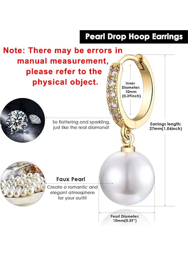 Photon أقراط اللؤلؤ الدائرية، للنساء المراهقات، أقراط اللؤلؤ لحفلات الزفاف، أقراط اللؤلؤ الدائرية - Image 2