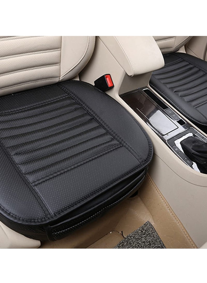 كابتن تيك 2 Pack Leather Front Car Seat Covers, Universal Sideless Car Seat Protectors with Storage Pocket, Waterproof Vehicle Seat Cover Automotive Seat Cushions for Most Vehicles(Black) - Image 3